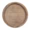 16&#x22; Decorative Round Wood Tray with Hobnail Edge